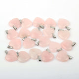 12pcs Natural Stone Heart Shape Pendant Charms for DIY Jewelry Making