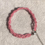 Natural Red Tourmaline Chain Bracelet Reiki Healing Stone Jewelry