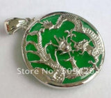 Silver Dragon Phoenix Pendant Necklace