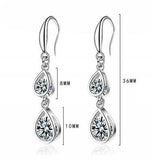 925 Silver Diamond Moissanite Drop Earrings Wedding Bridal
