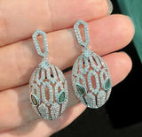 S925 Snake Head Crystal Earrings DIY Accessories