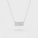 Old English Birth Year Necklace by NOKMIT - Personalized Number Necklace