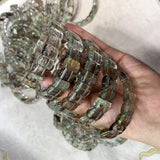Crystal Green-phantom Quartz Stone Beads Bracelet Natural Gemstone Jewelry