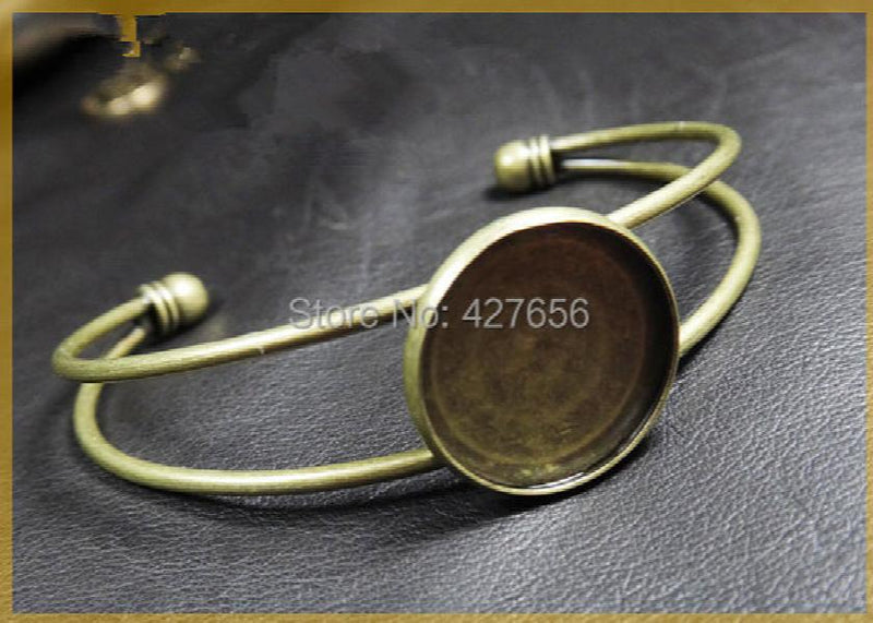 10pcs Bronze Bracelet Blanks, 25mm Tray DIY Accessory