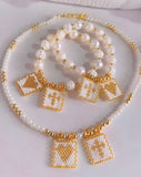 Boho Freshwater Pearl Beaded Charm Bracelet For Girls