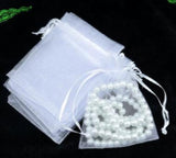 50pcs Organza Sheer Gauze Jewelry Bags Wedding Gift Bags Drawstring