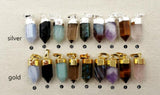 Geometric Shape Natural Stone Pendant with Electroplated Finish