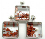 Irregular Gravel Stone & Glass Pendant for DIY Jewelry Making Necklace