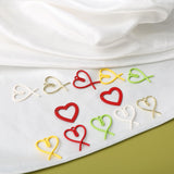 Colorful Heart Pendant DIY Earrings Accessories Material 6pcs