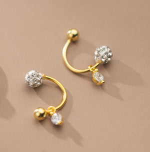 925 Sterling Silver Zircon Stud Earrings Anniversary Jewelry