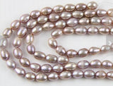 6-7MM Natural Purple Lavender Rice Freshwater Pearl Loose Beads