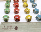 30 Porcelain Beads 15*15mm Star Shape Mixed Color DIY Jewelry Finding