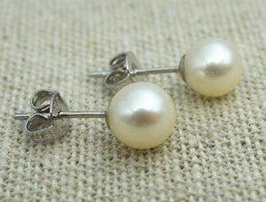 7mm Freshwater Pearl Earring S925 Sterling Silver Classic Stud