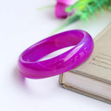 Zheru Agate Chalcedony Purple Bracelet 54-62mm Gift
