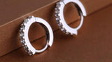 925 Silver Zirconia Crystal Hoop Wedding Earrings