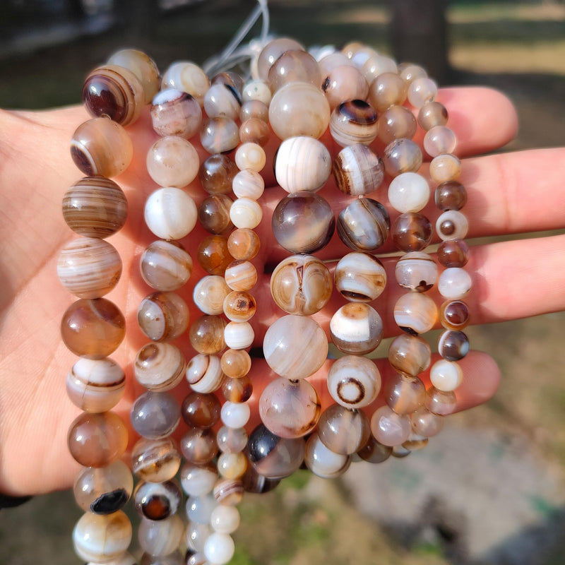 Gray Smoky Agates Beads Round Loose Beads for Jewelry Making DIY