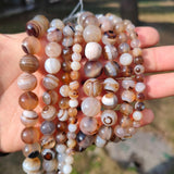Gray Smoky Agates Beads Round Loose Beads for Jewelry Making DIY