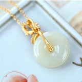 Vintage Hetian Jade Koi Necklace Pendant Silver Jewelry