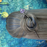 Amethyst Crystal Hairpin Bridal Comb BOHO Wedding FZ-05