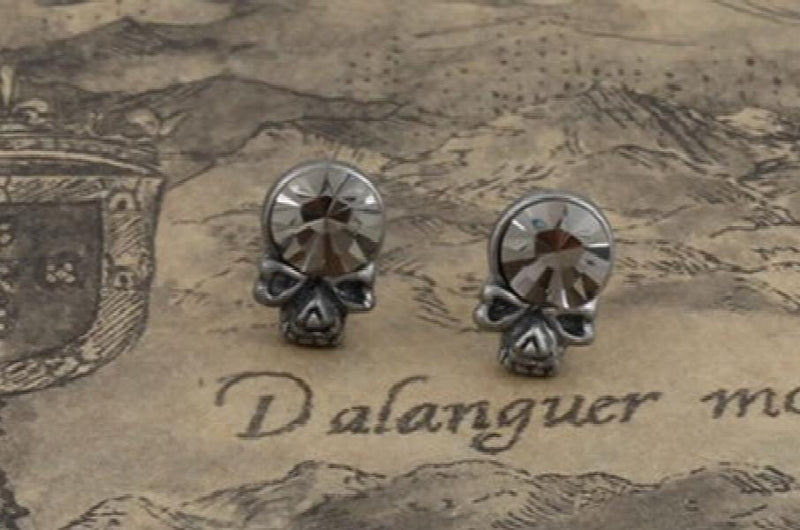 925 Silver Crystal Skull Retro Style