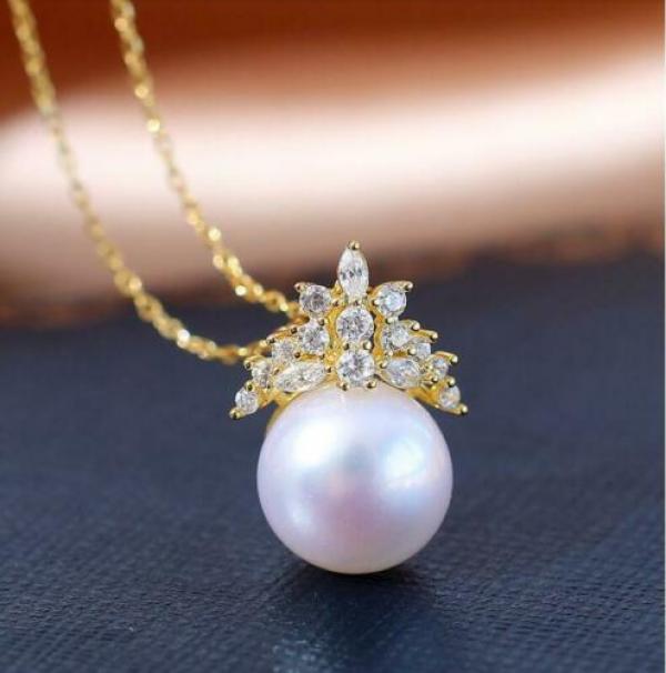 Natural Akoya Pearl Pendant Necklace 10.2mm