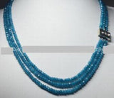 Aquamarine 3-Row Necklace 17-20 Inches