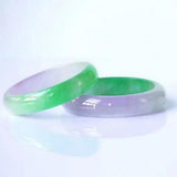 Zheru Jewelry Natural Burmese Jadeite 54mm-64mm Two-Color Bracelet
