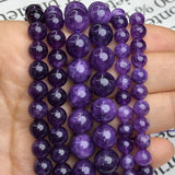 Amethysts Beads Round Loose Spacer Purple Crystal Beads 6/8/10MM