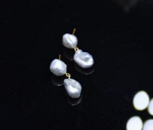 Baroque Keshi Stud Earrings Classic Women Gift Fine Jewelry