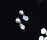 Baroque Keshi Stud Earrings Classic Women Gift Fine Jewelry