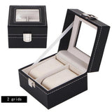 Leather Watch Box Case 12 Grids Organizer Men Gift Packaging Display
