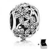 925 Silver Fortune Cat Pendant CZ Beads for Bracelet Jewelry