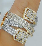 Sparkling Baguettes Zircon Wedding Ring for Women CZ Bridal Jewelry