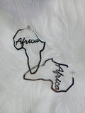 Personalized Africa Shape Name Hoop Earrings Gift for Women