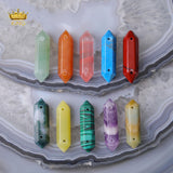 Natural Double Terminated Point Beads, Amethyst Pendants for DIY Jewelry