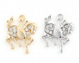 20PCS 21x28mm Rhinestones Horse Pendant Hang Charms For Floating Locket