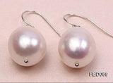 Pink Freshwater Pearl Dangle Earrings 925 Sterling Silver Hooks
