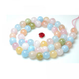 Natural Morganite Smooth Round Loose Beads Gemstone Bracelet