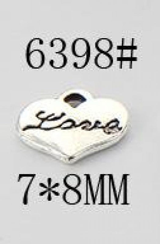 100pcs Antique Silver Heart Letter Charms for DIY Jewelry Making
