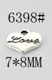 100pcs Antique Silver Heart Letter Charms for DIY Jewelry Making