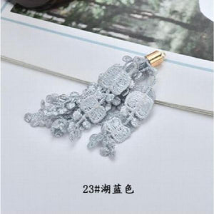 20pcs Polyester flowers accessory charms diy earring/key chain pendants