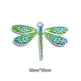 10pcs Enamel & Rhinestone Bee/Dragonfly/Hummingbird Pendants Kids Jewelry