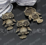 Antique Bronze Owl Shape Charm Pendant 40PCS