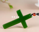 Myanmar Natural Green Jade Cross Pendant