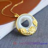 Jade Chalcedony Pendant 925 Silver Necklace for Women Men
