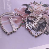 Heart-Shaped Name Earrings with Diamonds and Zircon