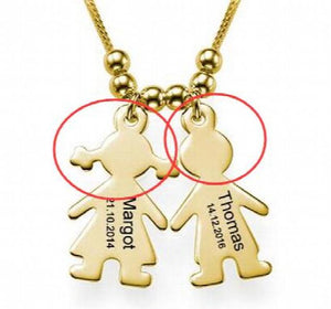 Personalized Name & Date Necklace - Boy or Girl - Silver