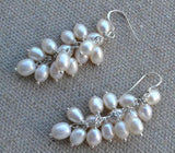 Freshwater Pearl Earrings 925 Silver Dangle Jewelry