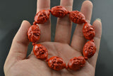 Chinese Tibetan Cinnabar Buddha Bracelet Men Women Jewelry