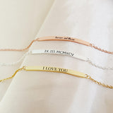 Personalised Name Bar Bracelet, Stainless Steel Nameplate